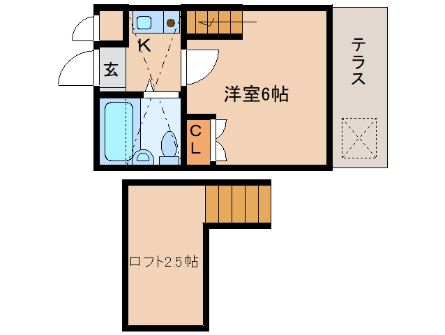 奈良市西紀寺町のアパートの間取り