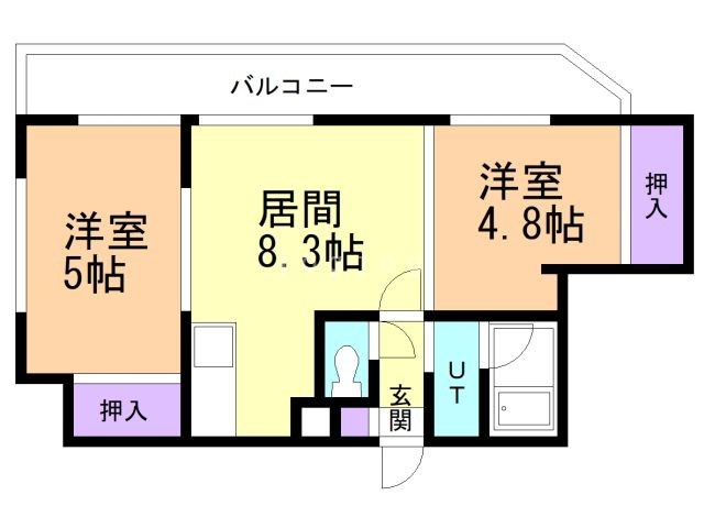 札幌市白石区菊水二条のマンションの間取り