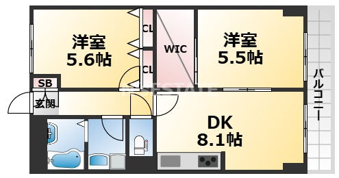 ボシュケ鷹取の間取り