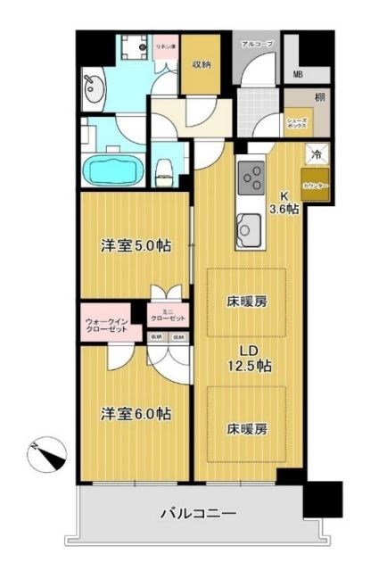 江東区豊洲のマンションの間取り