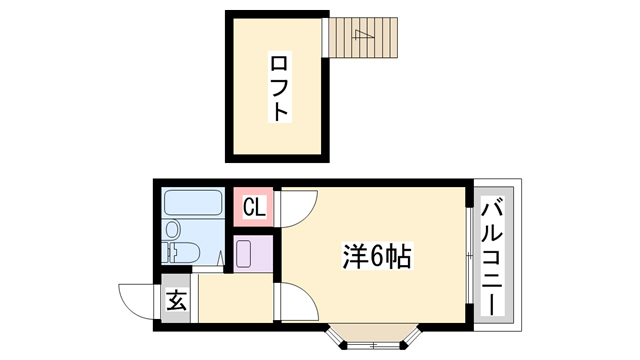 明石市二見町東二見のアパートの間取り