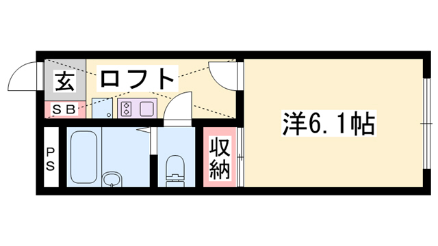 加古川市尾上町長田のアパートの間取り