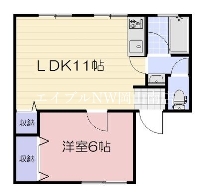 岡山市南区浦安西町のマンションの間取り