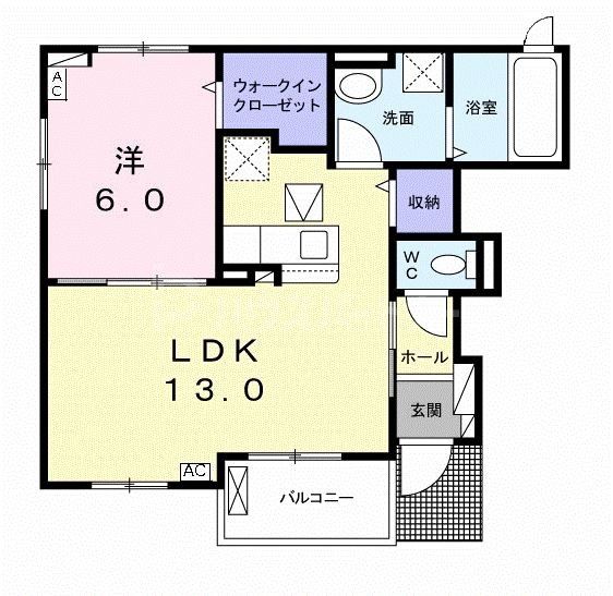 柏市花野井のアパートの間取り