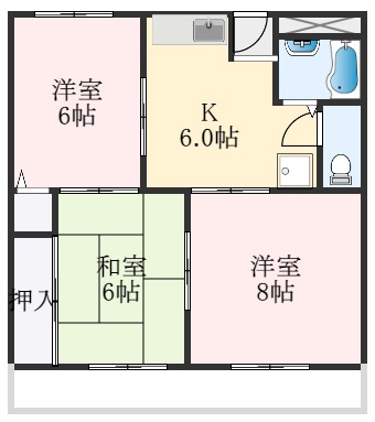 泉大津市森町のマンションの間取り