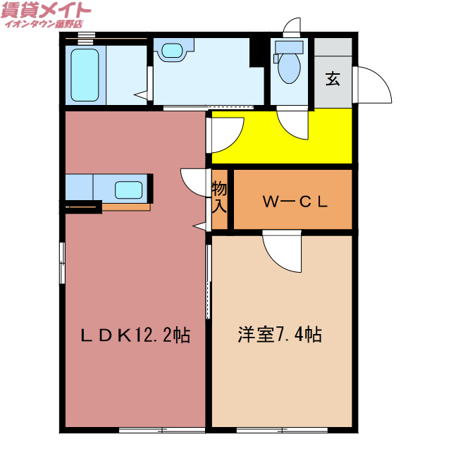 四日市市桜台本町のアパートの間取り