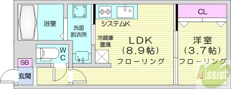 フェリスインフィニートＮ12の間取り