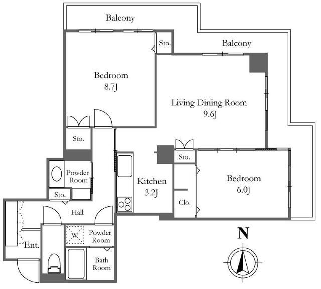 中央区佃のマンションの間取り