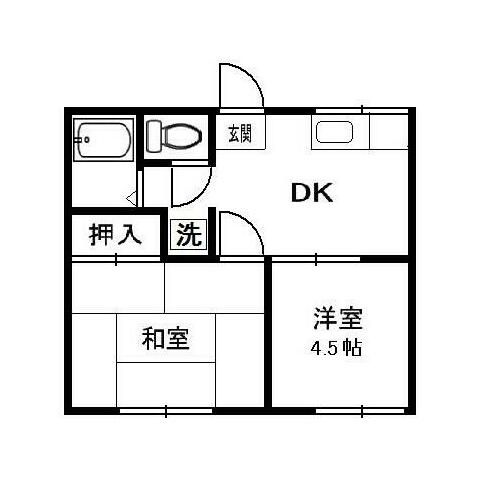 厚木市戸田のアパートの間取り