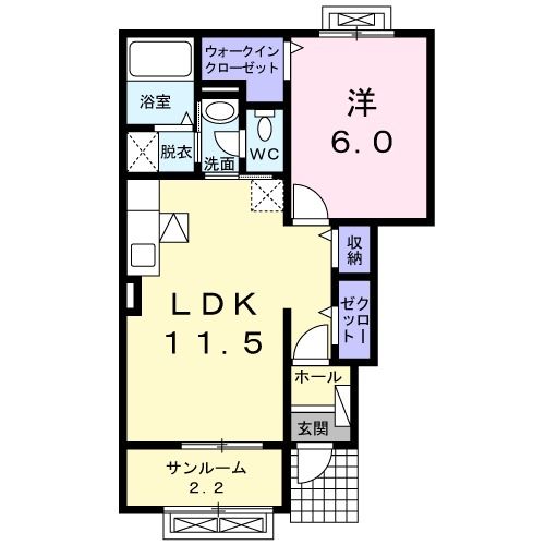 サニーフラットＢの間取り
