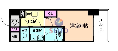 エスリードレジデンス梅田マークスの間取り写真