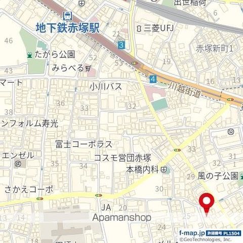 東京メトロ副都心線 地下鉄赤塚駅 徒歩5分 3階建 築20年の外観写真