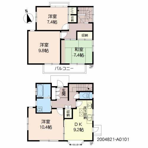判田台戸建貸家の間取り写真