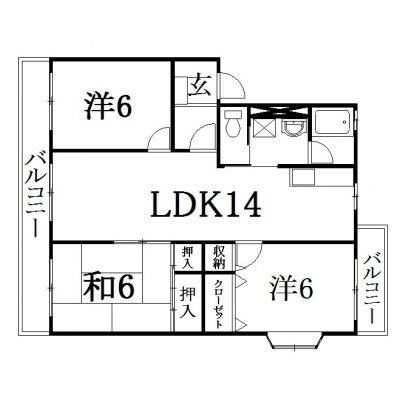 ＪＲ東海道本線 高塚駅 徒歩38分 3階建 築33年の間取り写真