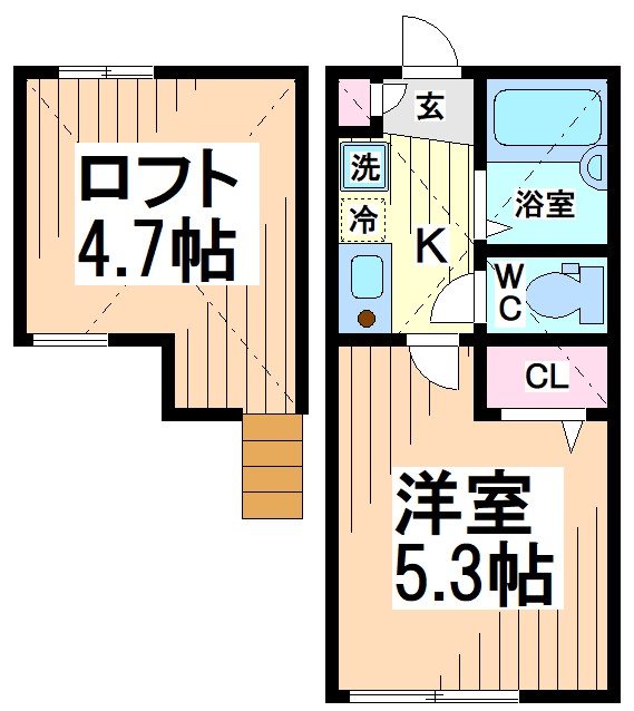 小田急線 向ケ丘遊園駅 徒歩10分 2階建 築17年の間取り写真