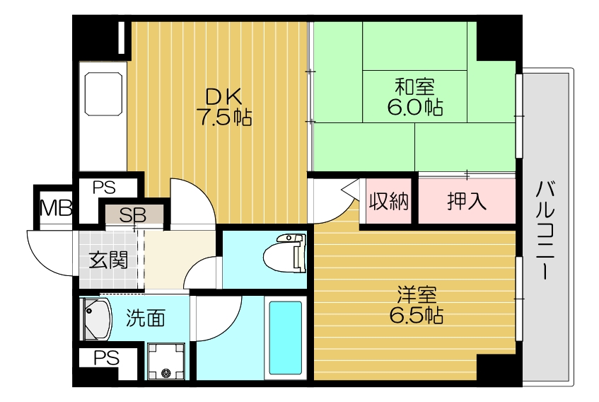 守口市本町のマンションの間取り