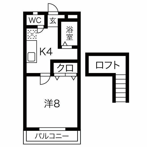 豊川市蔵子のアパートの間取り