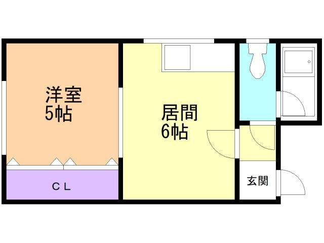 函館市宮前町のアパートの間取り