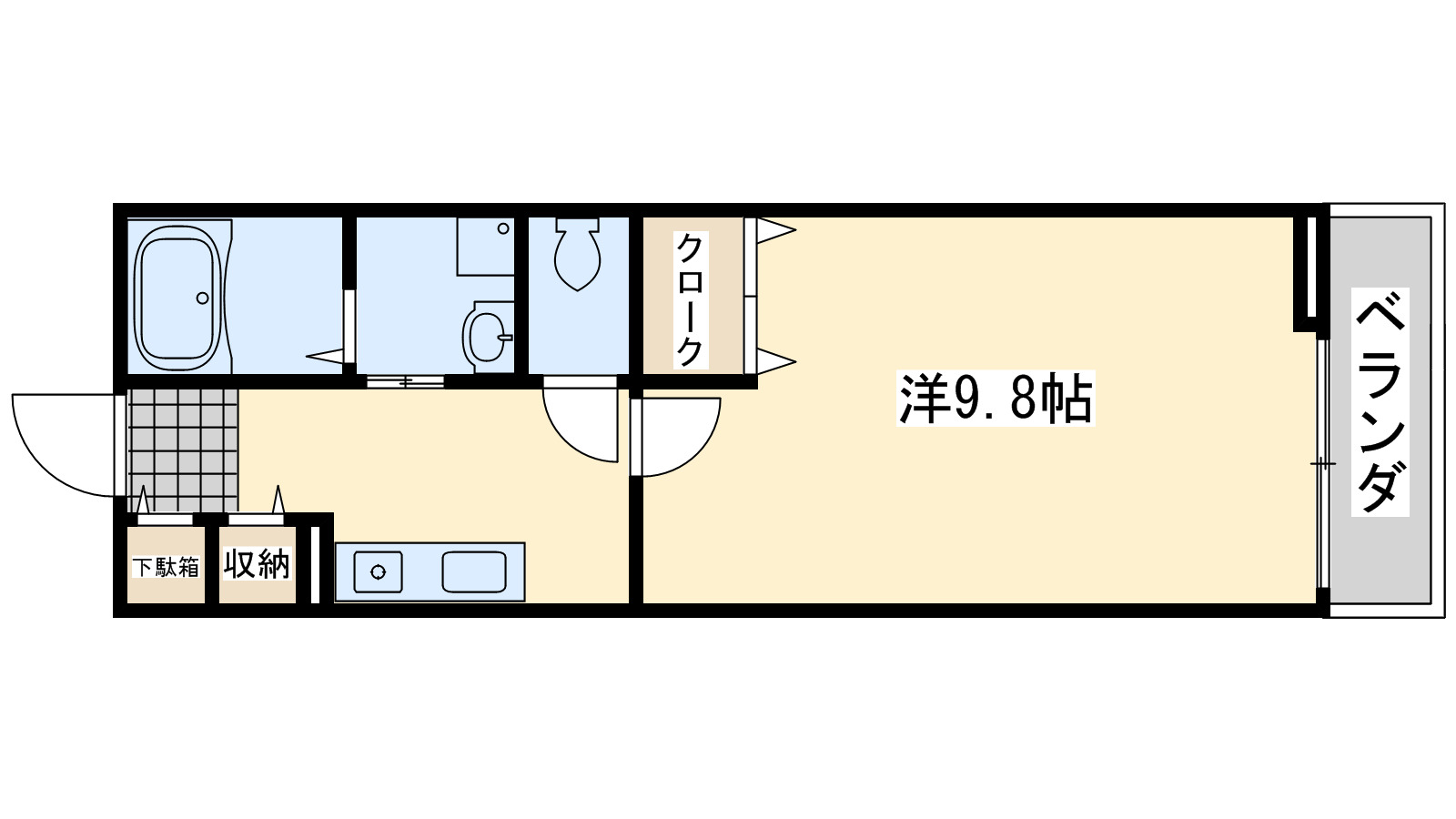 泉南市樽井のアパートの間取り