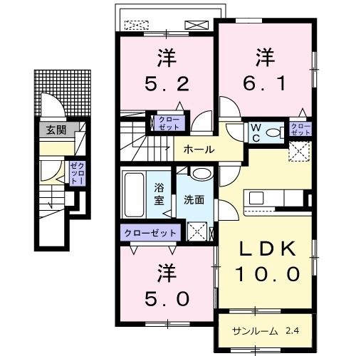 新潟市東区新石山のアパートの間取り