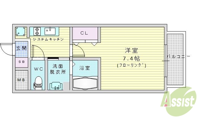 【吹田市千里山月が丘のマンションの間取り】