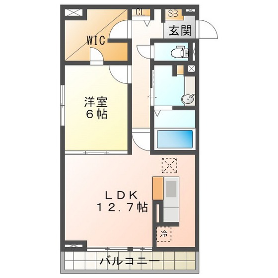 Ｄ－ｃｈａｍｂｒｅ北浜町　Ａの間取り