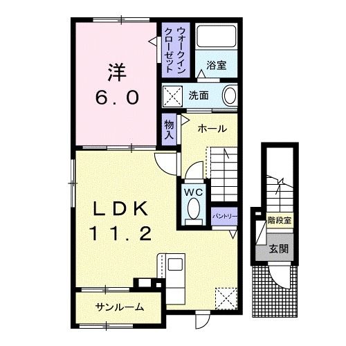 柴田郡大河原町金ケ瀬のアパートの間取り