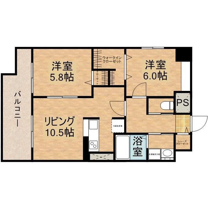 エヴァーグリーン思案橋の間取り