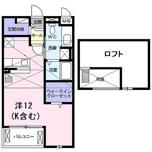 城陽市寺田のアパートの間取り