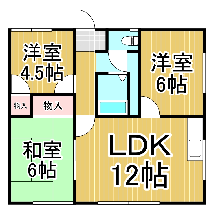 恵庭市島松本町のアパートの間取り