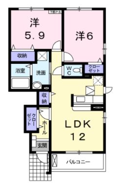 福山市駅家町大字今岡のアパートの間取り