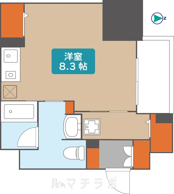 名古屋市中区新栄のマンションの間取り