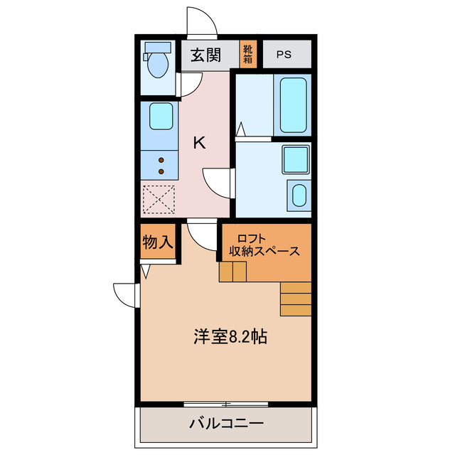 津市栗真町屋町のアパートの間取り