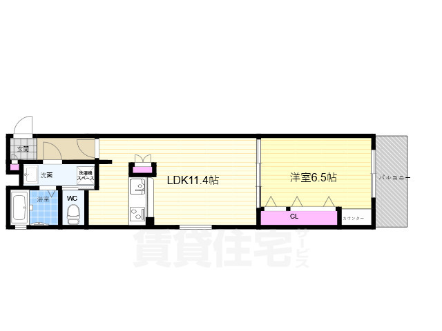 京都市下京区塗師屋町のマンションの間取り