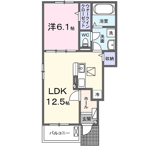 【加古川市加古川町友沢のアパートの間取り】