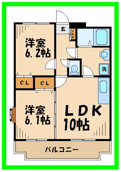 世田谷区喜多見のマンションの間取り