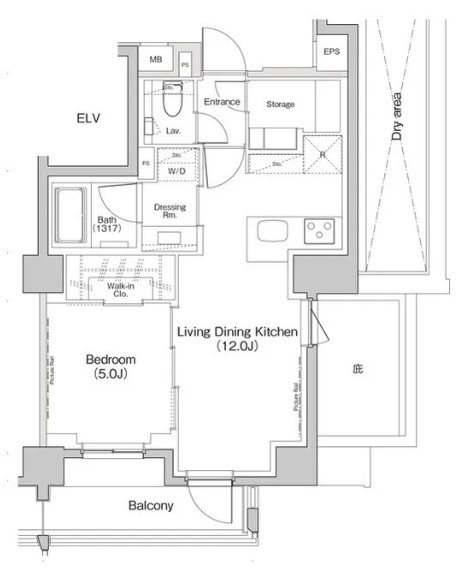 世田谷区代沢のマンションの間取り