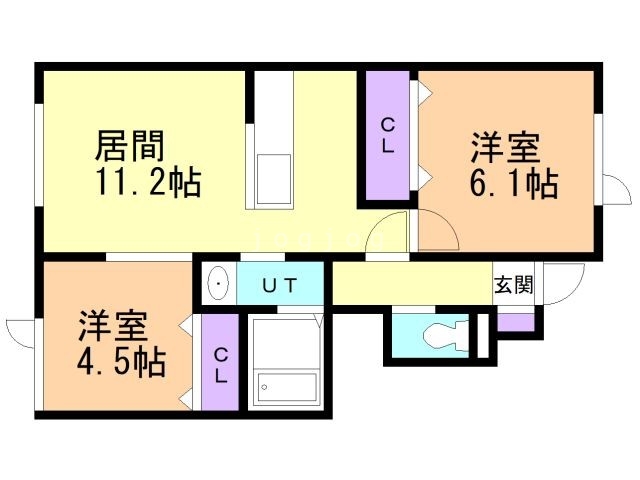 【札幌市東区北三十九条東のアパートの間取り】