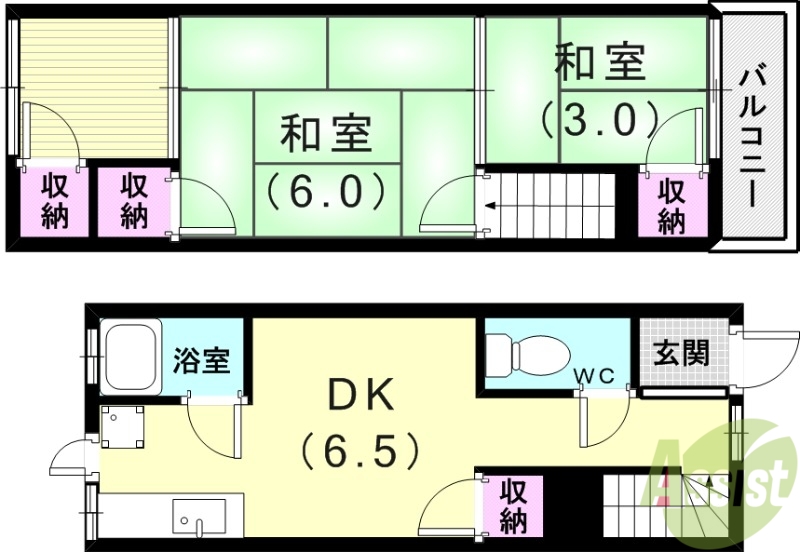 ハイツ明神の間取り