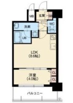 大阪市淀川区加島のマンションの間取り