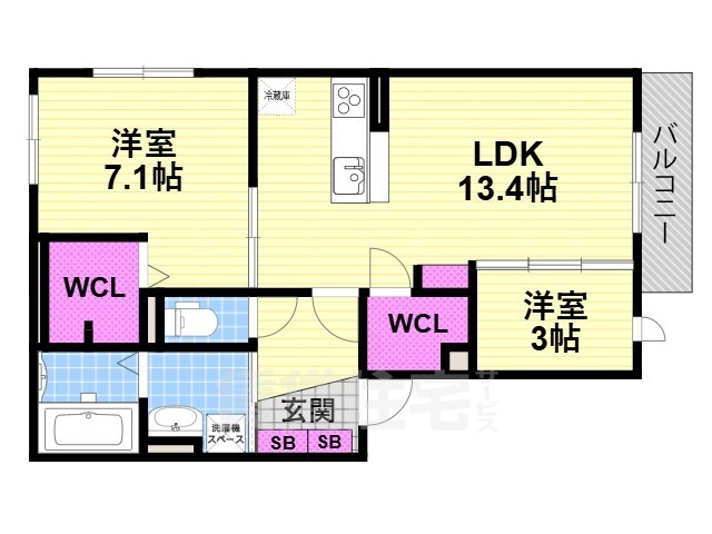 仮称D-ROOM北条1丁目の間取り