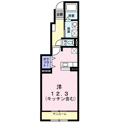 富山市豊若町のアパートの間取り