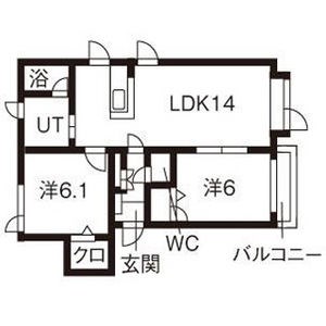 札幌市東区北四十二条東のアパートの間取り