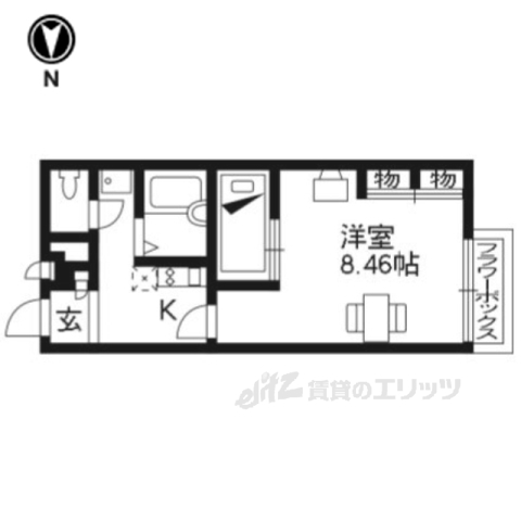 八幡市橋本西刈又のアパートの間取り