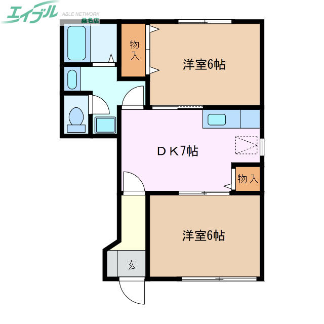 桑名市大字和泉のアパートの間取り