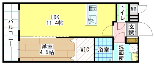 北九州市八幡西区折尾のアパートの間取り