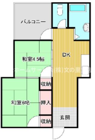 大阪市阿倍野区王子町のマンションの間取り