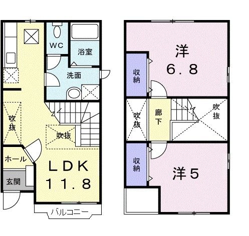 【クレセント　Ｋ２の間取り】