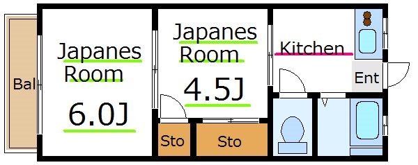 江戸川区一之江のアパートの間取り