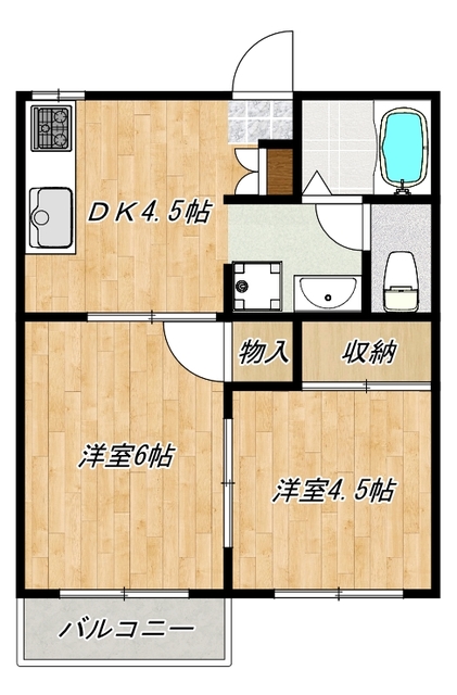 関口グリーンハイツＢの間取り